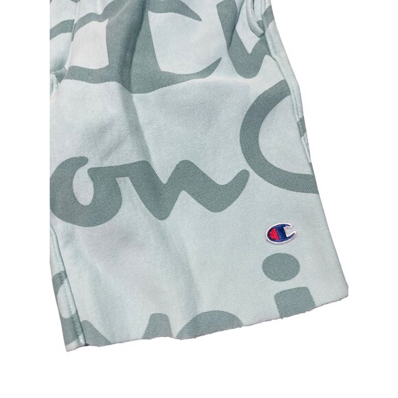 Champion Reverse Weave Mint Green All Over Print Shorts Mens Size Small - Picture 2 of 6